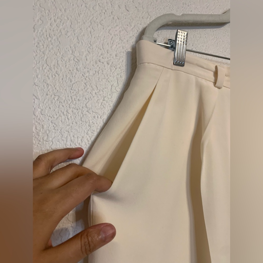 Jones New York Women Size 16 Cream/ivory Silk Wide Leg Pants Trouser Career - Picture 3 of 9